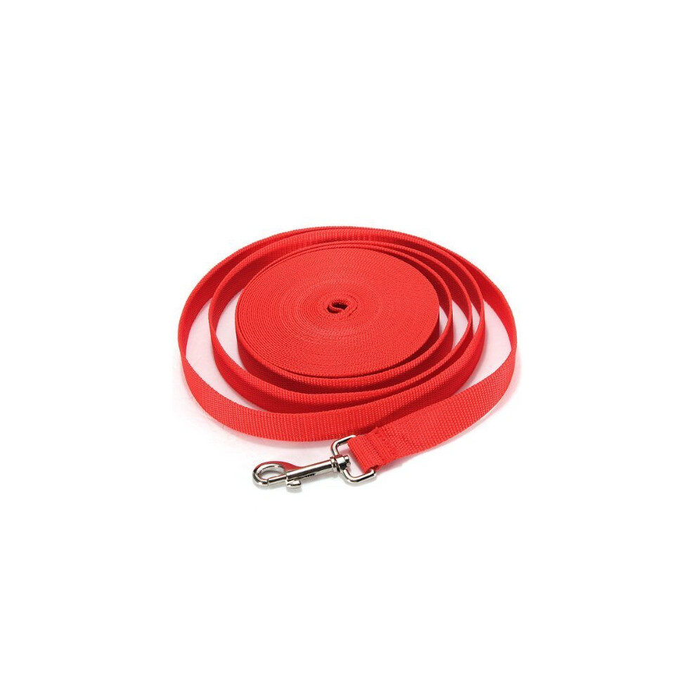 Hypeety Dog Puppy Pet Puppy Training Obedience Lead Leash Recall Strong Durable Nylon Lead Or Walk Traction Rope (66Feet/20M, ) Red
