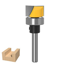 1/4 Inch Shank Flush Trim Router Bit,Hinge Mortise Template Cleaning Bottom Router Bit with Bearing Woodworking Milling Tool,3/4" Cutting Diameter