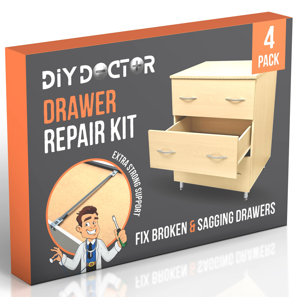 Drawer Doctor Kit - Mend Repair Broken Buckled Drawers - Drawer Strengthener - Drawer Repair Kit - Drawer Support - Drawer Reinforcers Fixing Kit - 3159206221218