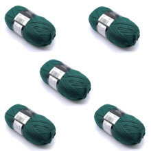 Pack of 5 x 100g Balls Green Double Knitting Wool - Bottle Green