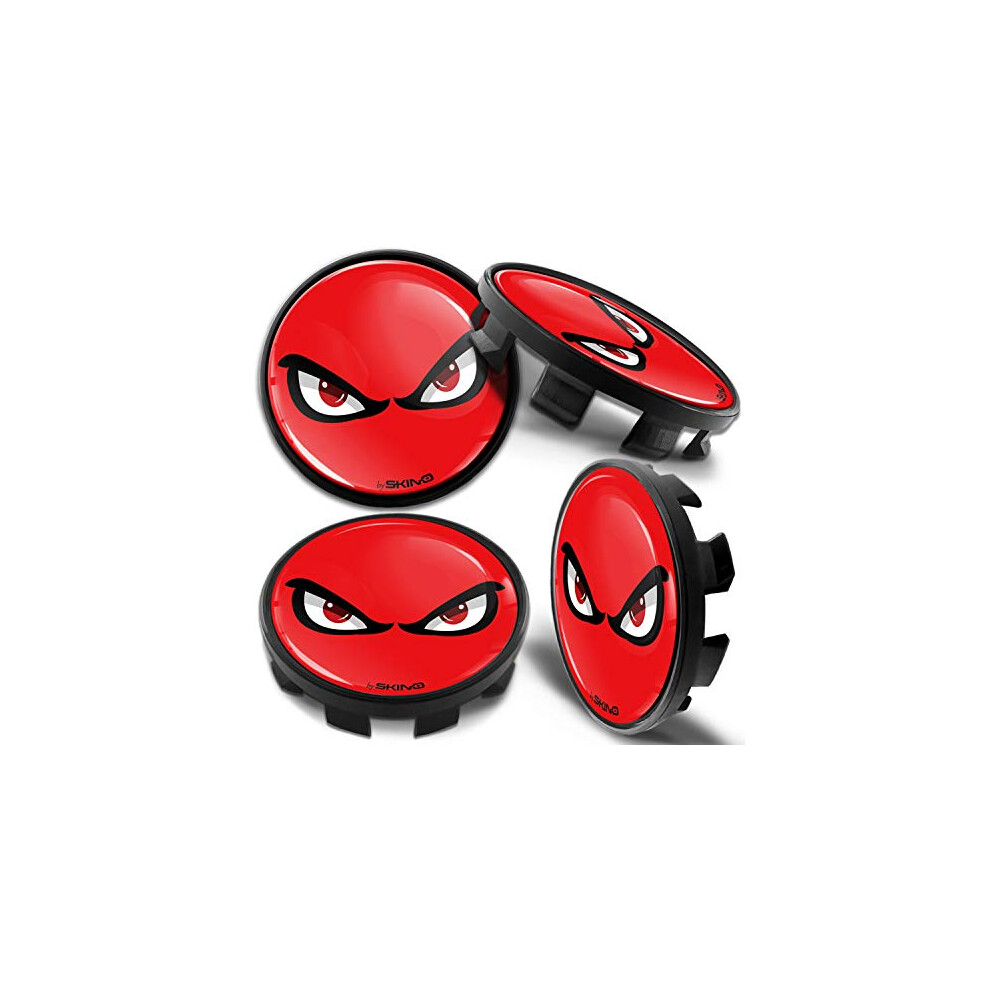 4 X 68Mm Wheel Centre Alloy Hub Center Caps Hubcaps Compatible With 36136783536 No Fear Eyes Cb 9 Black/Red 9145546435198