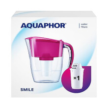 Water Filter Jug Smile, Space-saving, Lightweight Fridge door fit 2.9L Capacity 1 X A5 350L Filter Included Reduces Limescale Chlorine & Microplastics