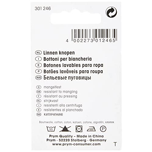Prym Buttons, White, 28'' 18 mm 1