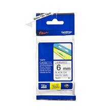 TZe-211 Labelling Tape Cassette, 6 mm (W) x 8 m (L), Laminated, Brother Genuine Supplies - Black on White