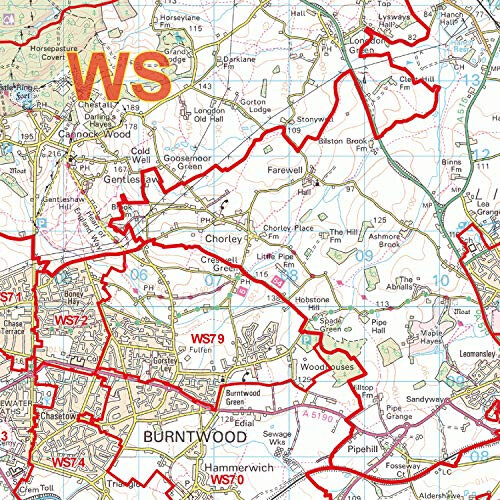 Walsall - WS- Postcode Wall Map - Paper 2