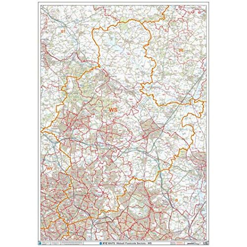 Walsall - WS- Postcode Wall Map - Paper