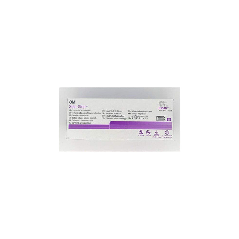 3M Steri-Strip Reinforced Skin Closures, 3Mm X 75Mm, Pack Of 50