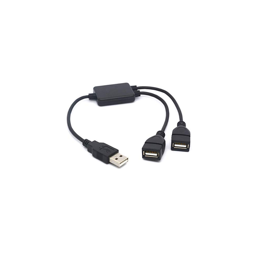 Usb Splitter Cable Upgrade Chip Angled Usb 2.0 A Male To Dual Female Data Syncing Charging Aadapter Cord (Support All Devices) 786592809732