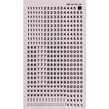 Black Number Transfers 4mm - 1 Sheet