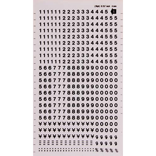 Black Number Transfers 4mm - 1 Sheet
