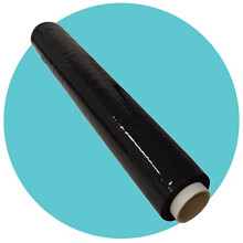 2 Rolls x 400mm Black Pallet Stretch Wrap | Extra Long Roll, Standard Core, 17mu Thick | Shrink Wrap, Cling Film, Plastic Wrap | Packaging for