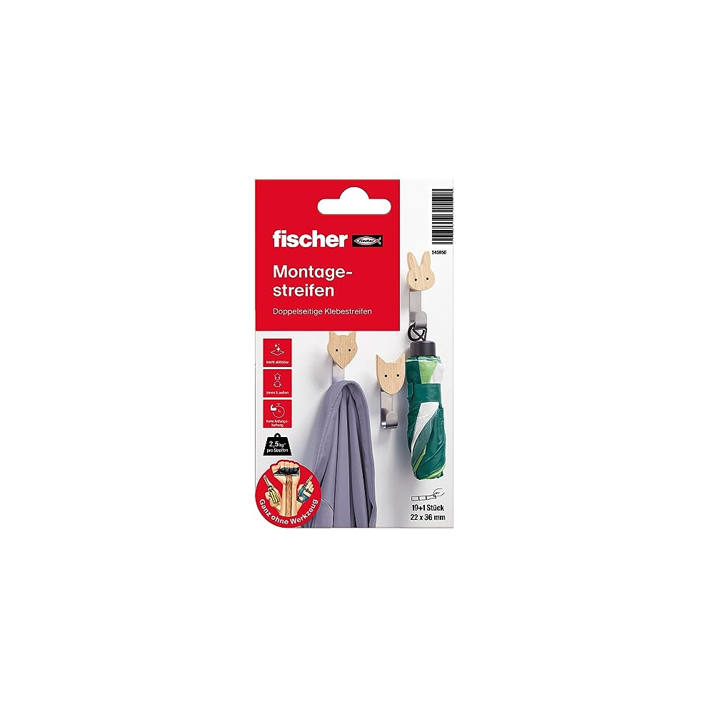 Fischer 545956 No Tools Required Tape, Länge: 22 Mm X Breite: 36 Mm White