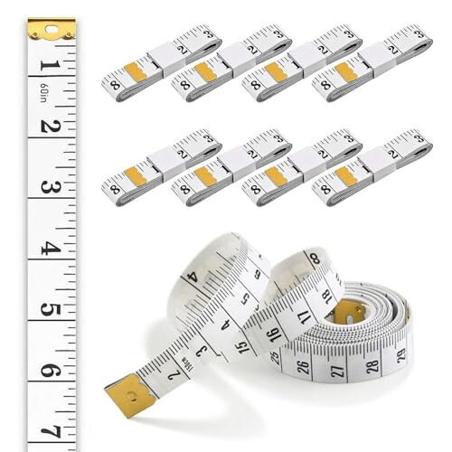 12 Piece White Measuring Tape, Tailor Cloth Ruler, for Measuring Body Width, DIY Clothing, Making Cosplay Clothing