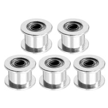 2GT Aluminum Timing Belt Idler Pulley (5pcs) Synchronous Wheel 20T 5mm Bore for 6mm Width Timing Belt, 3D Printer Accessories (20T, Bore 5mm, W 6mm,