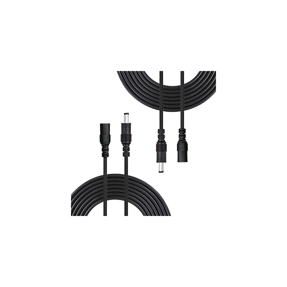 2Pcs 3M/9.8Ft Dc Extension Cable 2.1Mm / 5.5Mm Male To Female Connector, Dc Power Cord Extension Cable For Power Adapter, 12V Cctv Wireless Ip Camera, 8011727674643