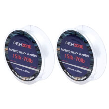 - 10 x TAPERED SHOCK LEADERS 5 X 15m individual leaders per spool. 15lb - 70lb. 0.37mm - 0.67mm Super slick Marine Grade clear Sea Fishing Line - High