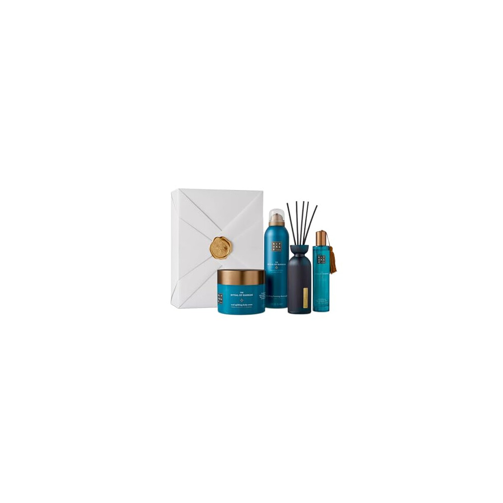 Gift Set The Ritual of Hammam L - 4 Home and Skincare Products Enriched with Eucalyptus, Argan Oil, and Rosemary - Bath Gift Box with Purifying