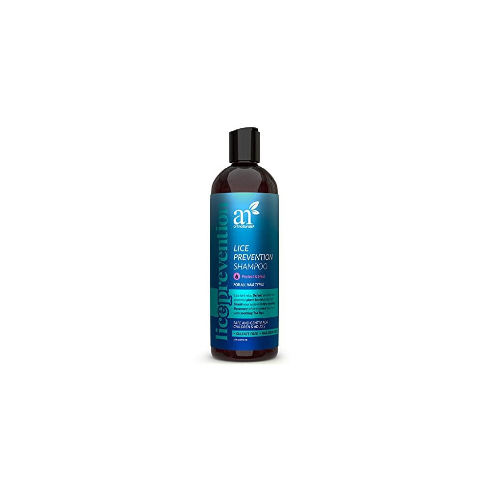Artnaturals Lice Prevention Shampoo (16 Fl Oz / 473Ml) - With Rosemary & Tea Tree - Shield For Adults & Kids - Daily Use - Sulfate & Paraben Free - All Hair Types