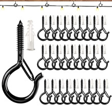 Q-Hanger Screw Hooks Outdoor, Wall Mount Ceiling Hook, Safety Buckle Design, Used for Hanging Basket Planters, Wind Chimes, Key, String Lights, etc