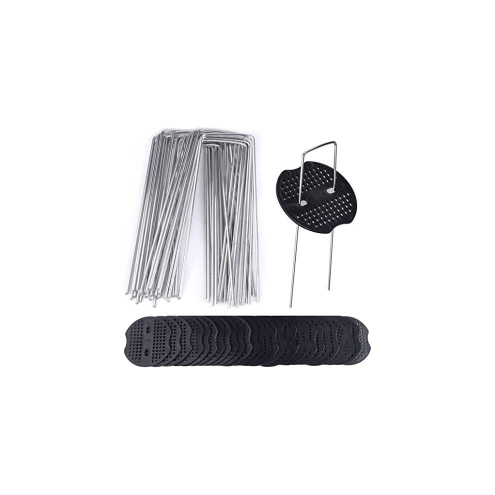 Ground Pegs,Garden Pegs Stakes Staples Securing Lawn, Thick Heavy Duty Galvanised U-shaped Garden Pegs for Securing Weed Fabric, Landscape