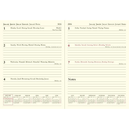 Letts Lecassa 2024 A6+ week to view diary -black 1