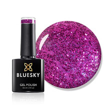 Gel Nail Polish, Butterfly Queen 80602, Pink Glitter, Magenta, Purple, Long Lasting, Chip Resistant, 10 ml (Requires Drying Under UV LED Lamp)