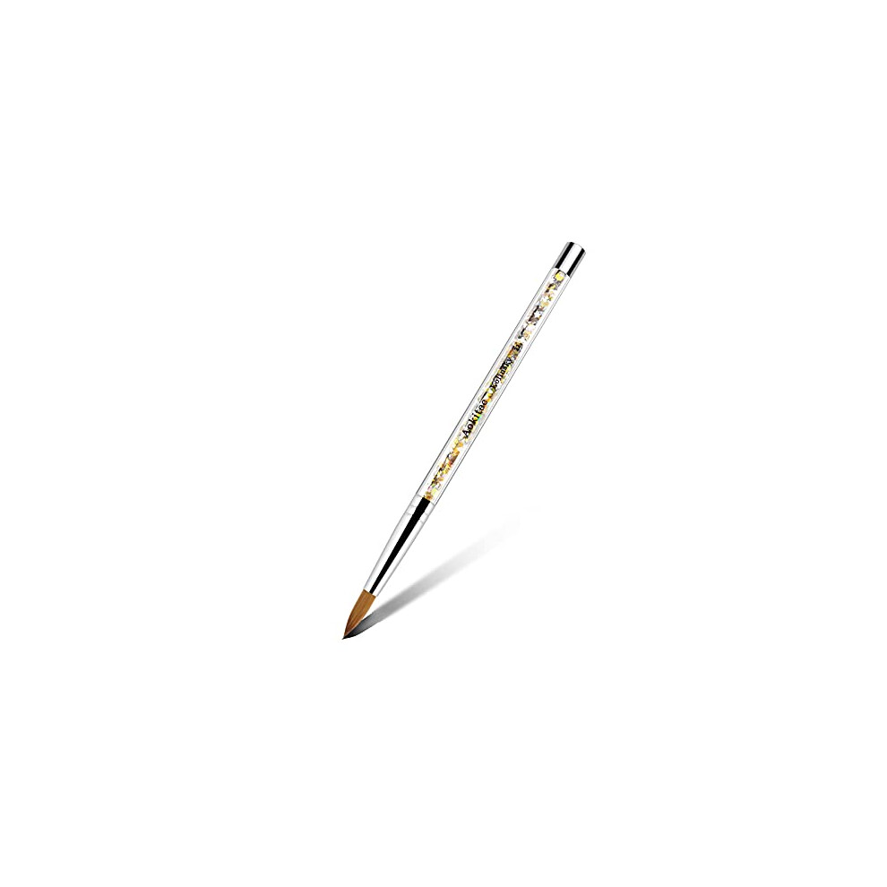 Aokitec Kolinsky Acrylic Nail Brush #22 Sable Acrylic Brush For Nails Wood Nail Art Brush For Acrylic Application Polygel Brush Manicure Tool