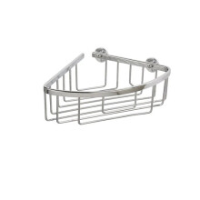 QM785941 Slimline Aluminium Corner Bathroom Storage Basket Shower Caddy, Lifetime Rust Free Guarantee, Silver