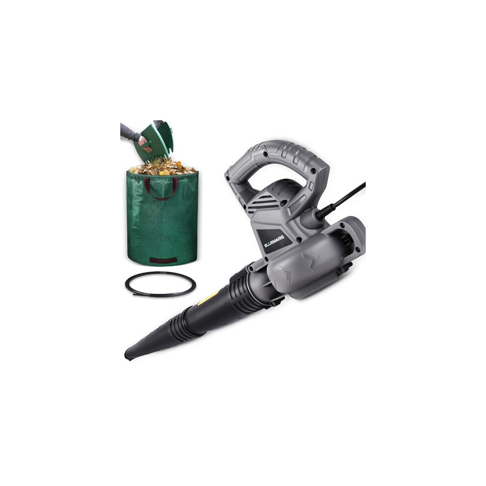 Bluemars Leaf Blower Set By - Powerful 3000W, 8M Corded Garden Blower With Garden Leaf Grabbers & Heavy Duty Garden Waste Bags With Handles (262L)