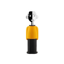 Alessandro M. AM23 YB - Design Corkscrew, in Thermoplastic Resin and Chrome-Plated Zamak, Yellow and Black