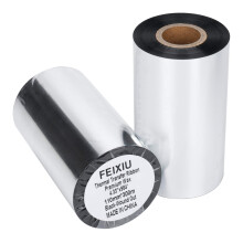 thermal transfer ribbon 4.33" x 984' (110mmx300m) - 1 Roll. Resin Enhanced Wax 1/2 Inch Core Barcode Ribbon Ink Out for Label, Tag Barcode Printing