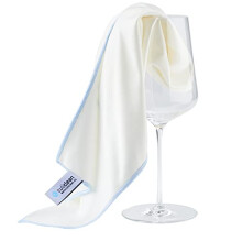 Microfibre Polishing Cloth for Glass Glasses High-Gloss Surfaces 40 x 60 centimetres, Premium, Pack of 1 Cloth, White-Blue