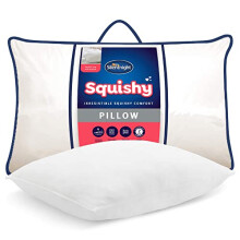 Squishy Pillow - Pack of 1 Soft Comfortable Pillow with Velvet Touch Cover and Dupont Fibres - Machine Washable and Hypoallergenic, White, 519236GE