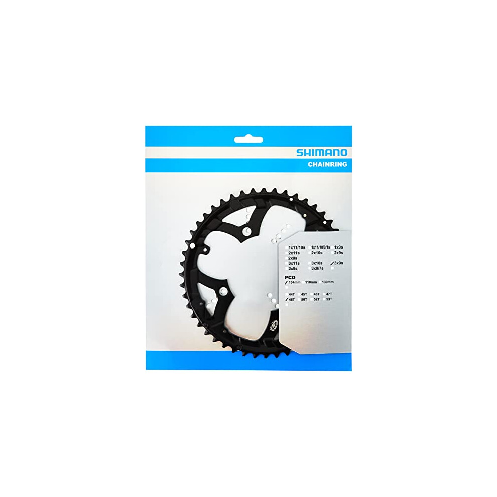 Chainring 48Â Z. Black Deore 4Â Bolt 104Â mm BCD