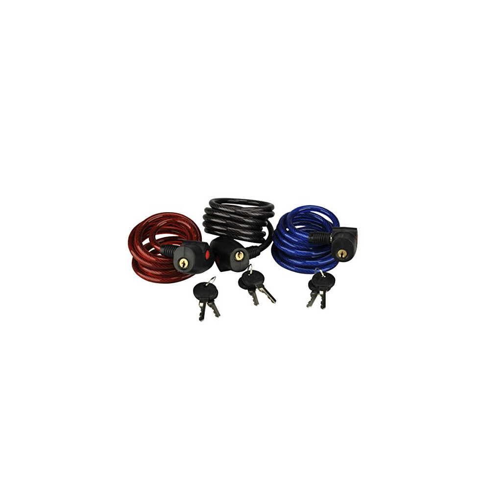 Coil Cable Lock Family of 3Â Diameter 8Â mm, Assorted, 180, 85893