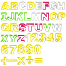 41pcs Alphabet Numbers Cookie Cutters in Food Safe Plastic for Fondant Icing Baking Cake Decorating and Sugarcraft
