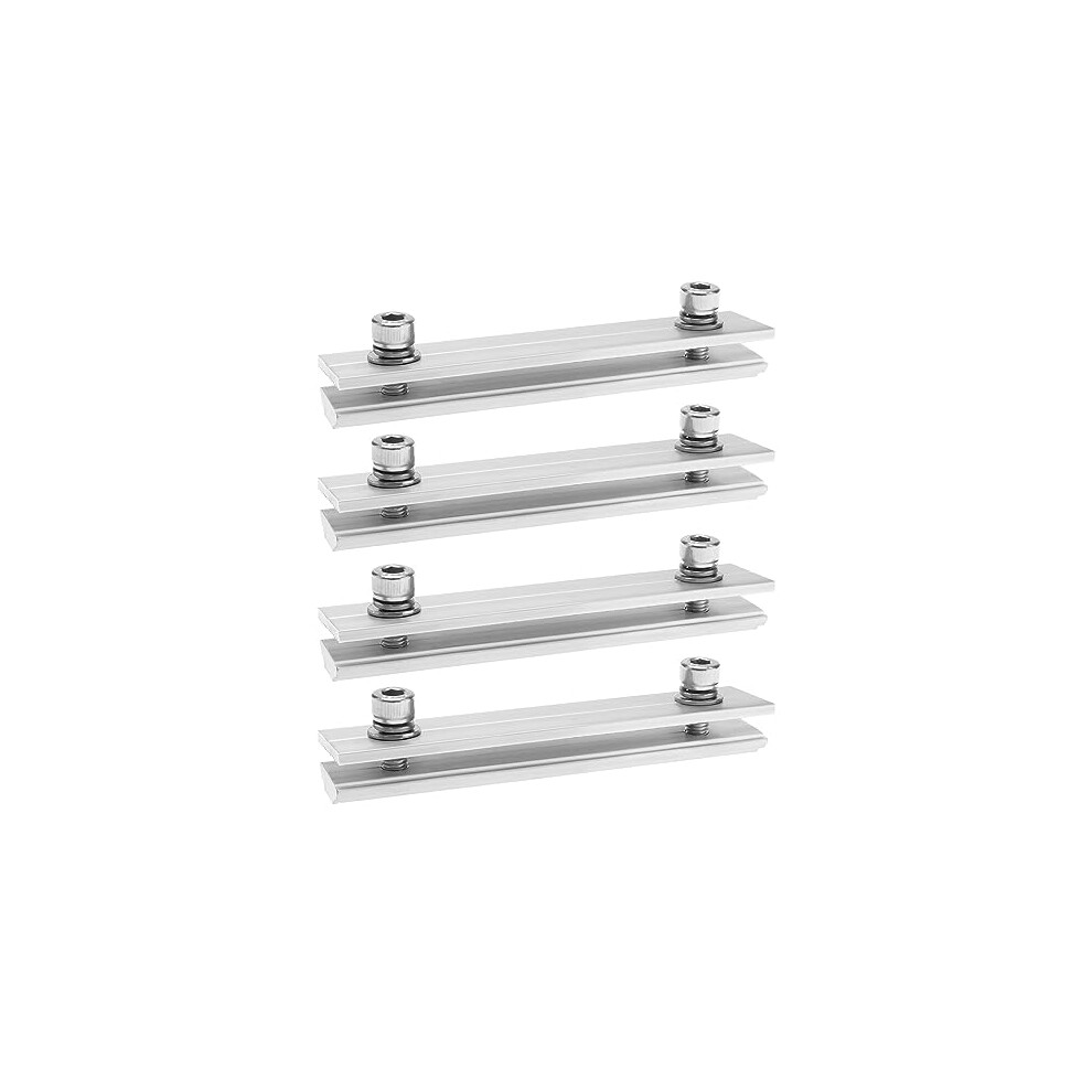4Pcs Solar Panel Rail Profile Connector Aluminium Mounting Rail Connectors Solar Panel Mounting Kit Solar Panel Accessories 14X3cm 4895253910758