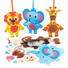 FE609 Jungle Animal Sewing Decoration Kits - Pack of 4, Sewing Set for Children, Creative Activities for Kids, Ideal Arts and Crafts Project