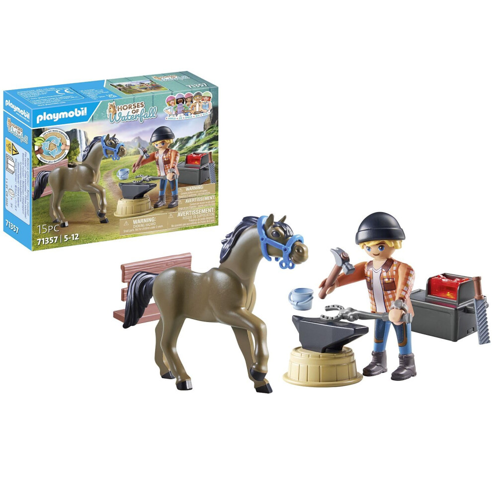 71357 Horses of Waterfall - Farrier Ben and Archilles, Horse Toy, Fun Imaginative Role-Play, PlaySets Suitable for Children Ages 4+