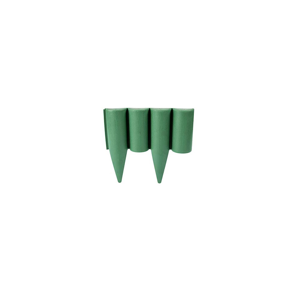 GARDENIX 2.5 m Wood Effect Flower Bed Edging Lawn Edging Garden Palisade Fence Green