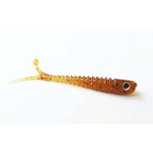 Micro NANO-FRY curly split tail fishing lures 1.5'' (38mm) 0.35g drop shot pack of 10 (AMBER GHOST)