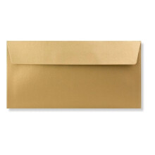 DL (110mm x 220mm) Coloured Envelopes for Greetings Cards Party Invitations & Craft - Pack of 24 (Metallic Gold Peel & Seal)