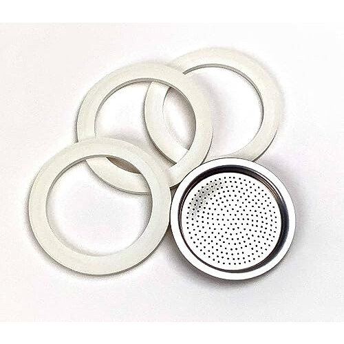 3 Rubber Seals/Rings+Filter -Replacement- Size 2 Cup Espresso Coffee Maker Moka Pot- 5.5cm (2 Cup) 1