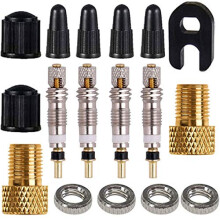 Presta Valve Cores Tubeless Kit, Presta Valve Cap, Presta to Schrader Valve Adapter 17Pcs