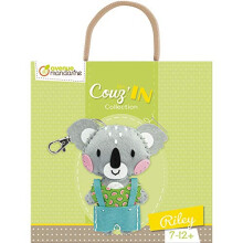 - Ref KC090C - Mini Couz'in Keyring to Sew - Riley the Koala - Keychain Animal, Introduction to Sewing & Needlecraft, Suitable for Ages 7+