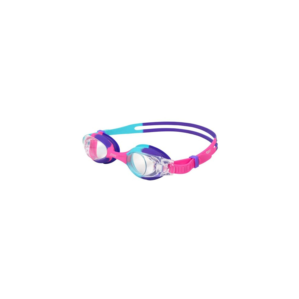 Zoggs Unisex-Youth Bondi Kids Goggles, Aqua/Purple/Clear Lenses, One Size Purple