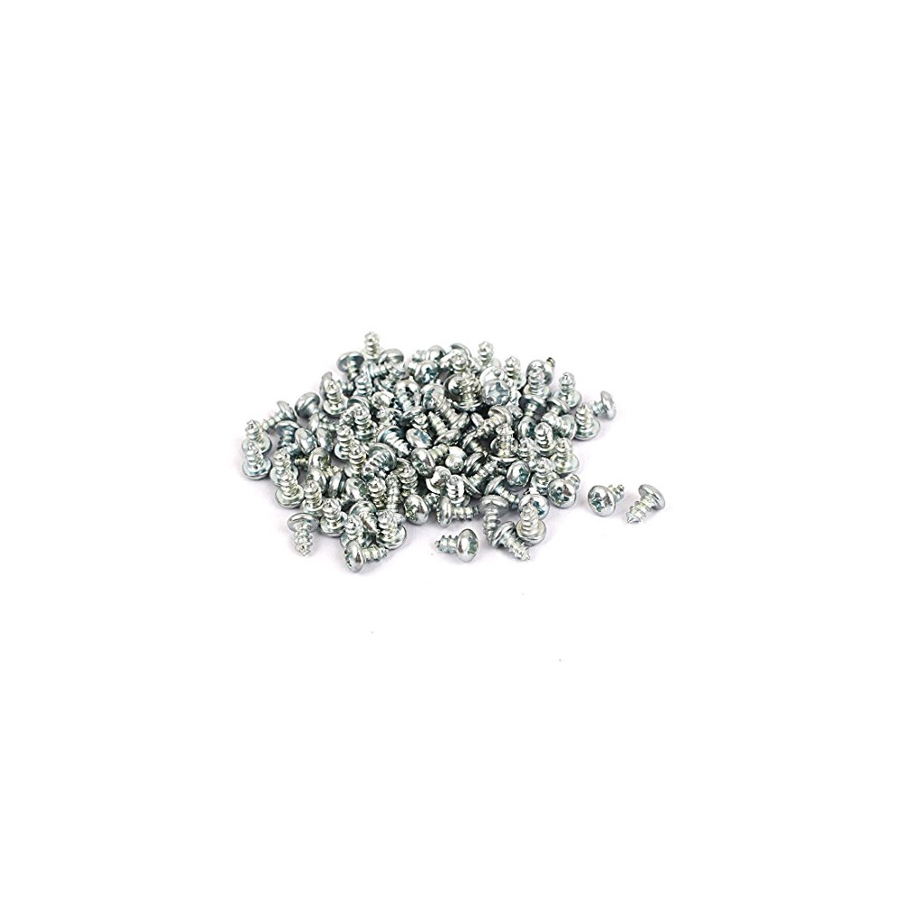 M3x6mm Phillips Round Head Self Tapping Screws Fastener 100Pcs 602451456360