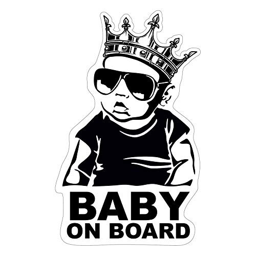 Baby on Board Car Sticker 12x7 cm, Krone