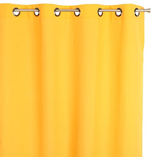 Nelson Polyester Curtain With Eyelets, polyester, yellow, 135 x 240 cm 1
