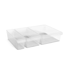Fridge Organizers Kit of 3 Sizes, Transparent, Perfectly Fit on Different Shelves in the Fridge, Optimize the Use of the Space, 1.6L, 3.1L, 5.0L
